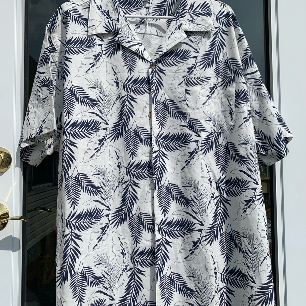 Men’s 100% Cotton Button Down Leisure Vacation Golf Vibes Sz XXXL Resort Cruise